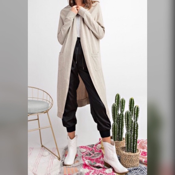 Boho Style Brushed Knit Duster Cardigan - Picture 6 of 7